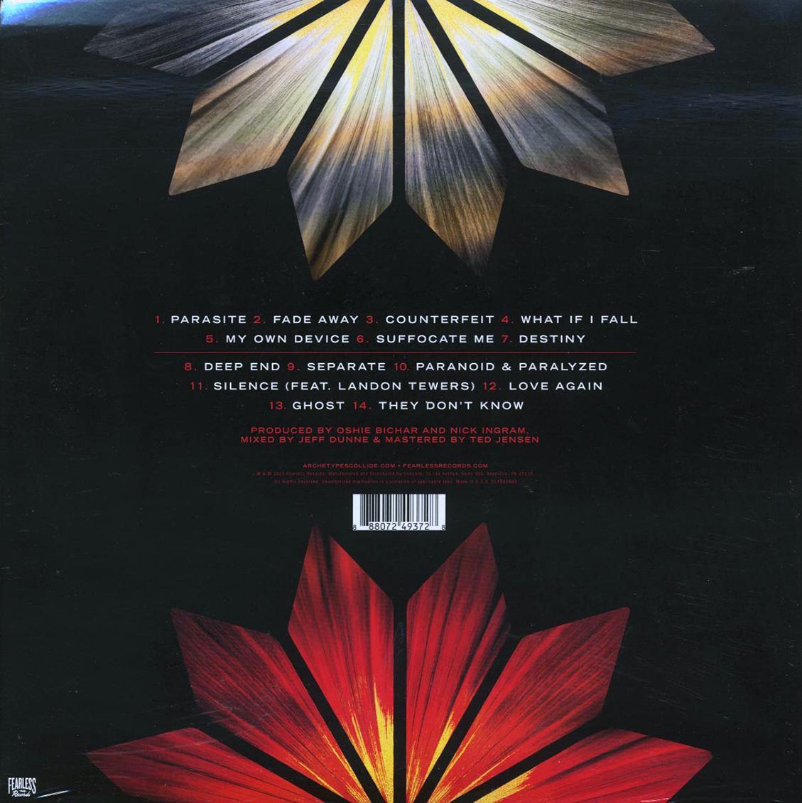 Archetypes Collide - Archetypes Collide (ltd. 500 copies made) (black/white marbled vinyl) vinyl LP back cover