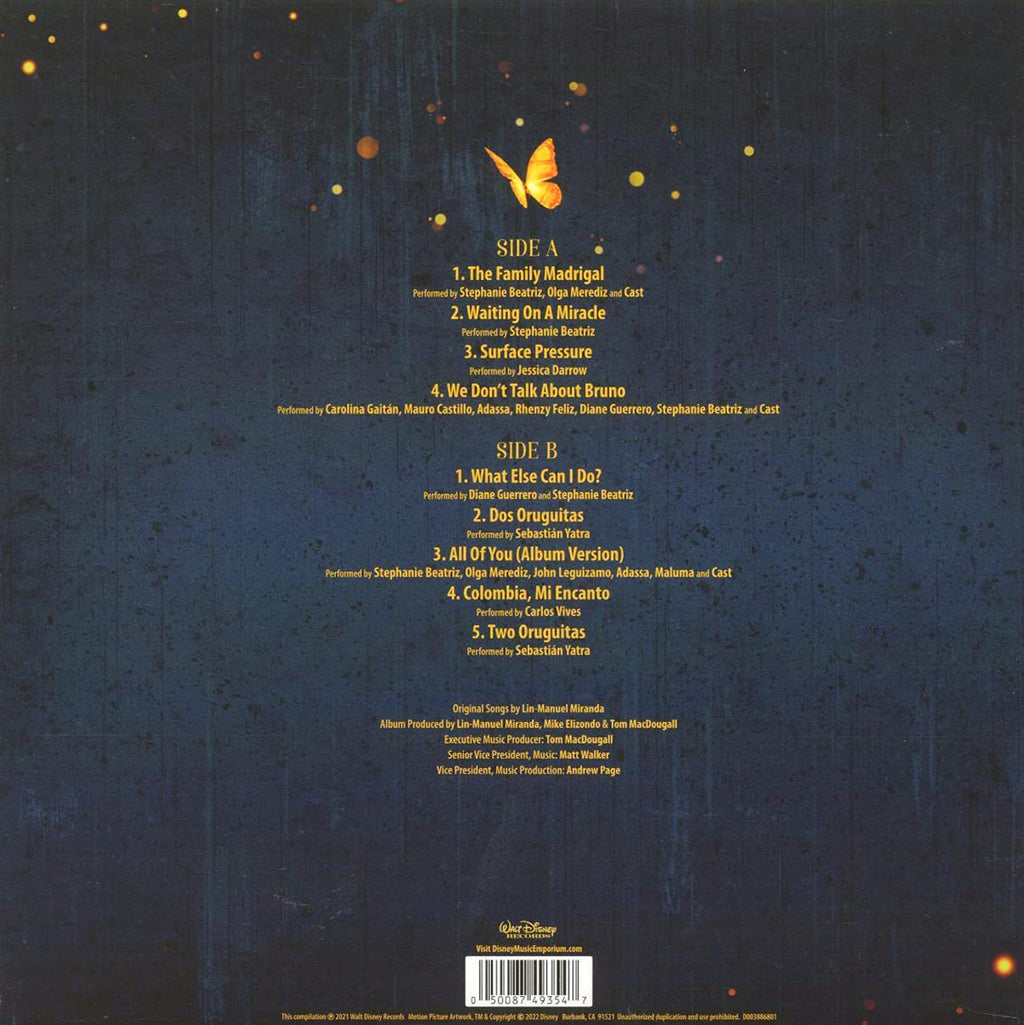Various - Encanto: Original Songs By Lin-Manuel Miranda (Disney) (green vinyl) vinyl LP back cover