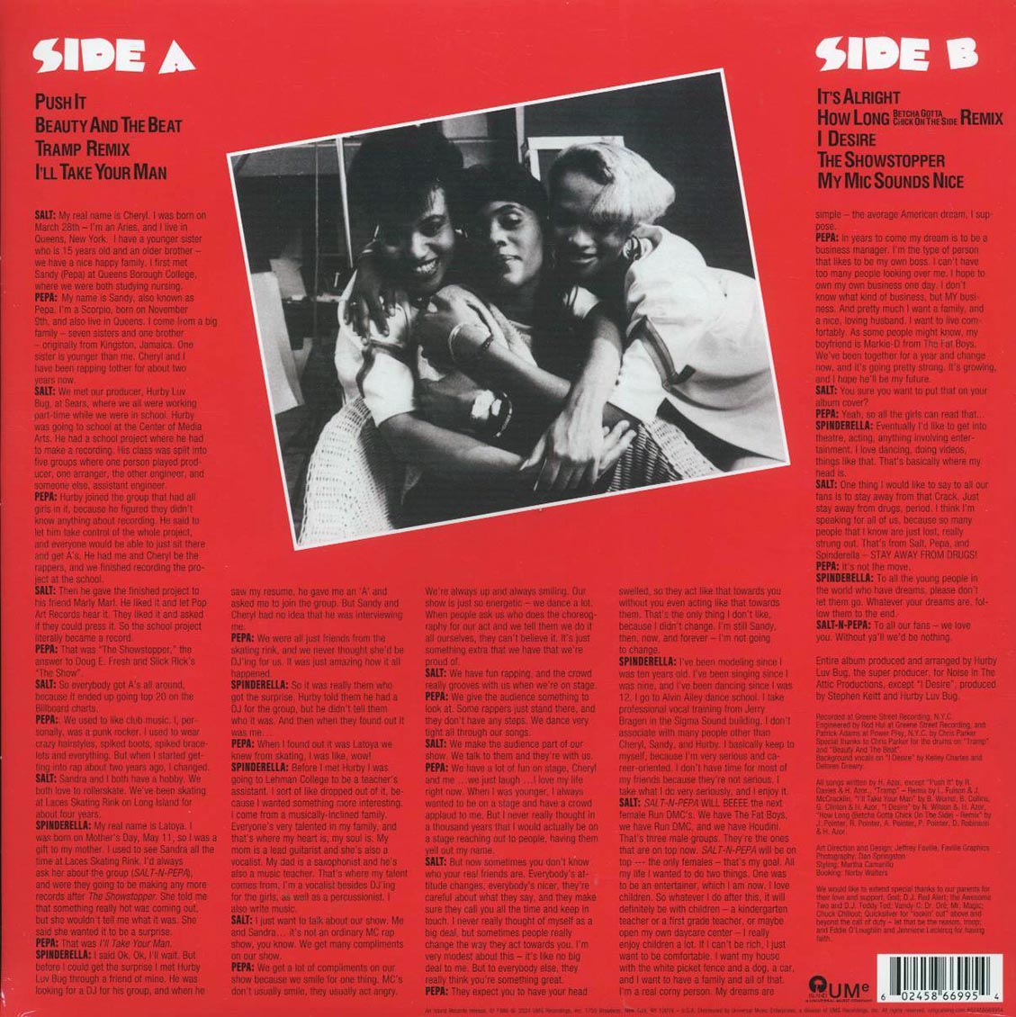 Salt 'N' Pepa - Hot Cool Vicious (blue vinyl) vinyl LP back cover