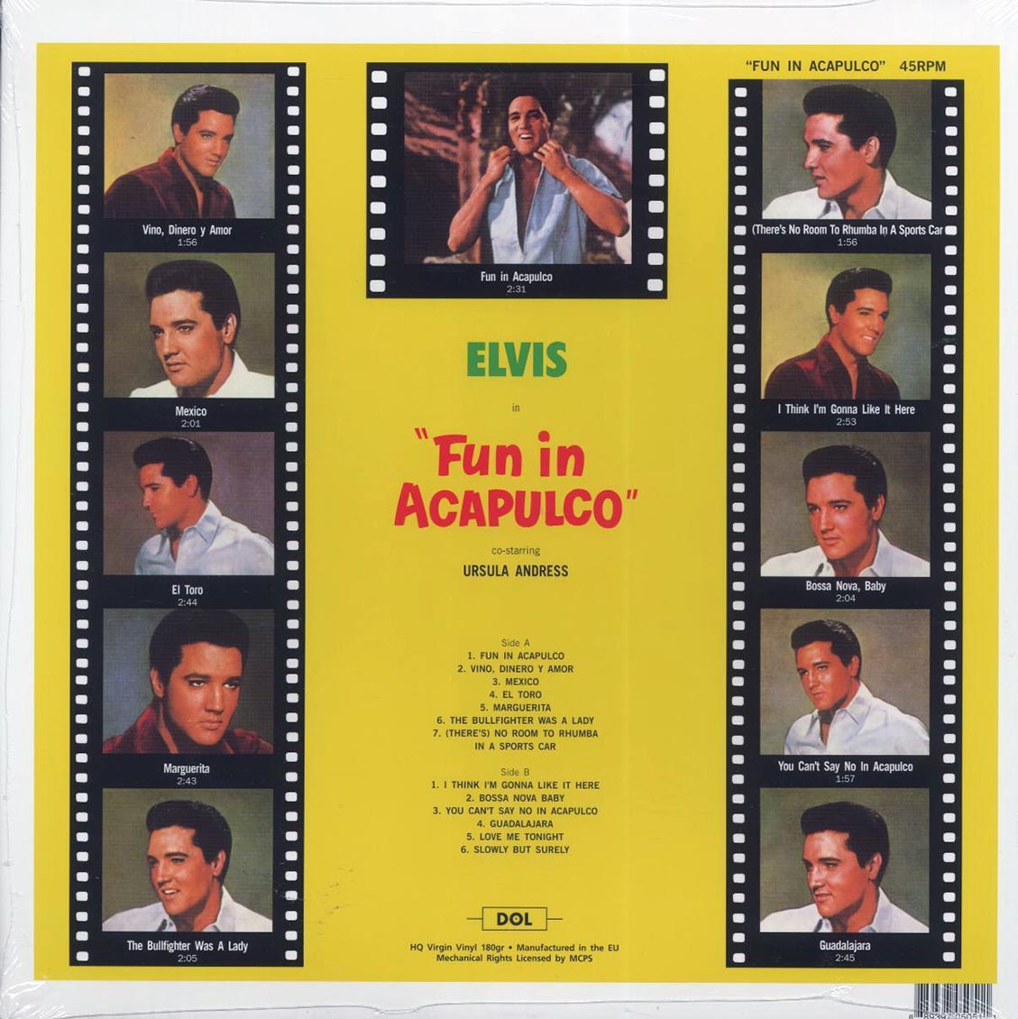 Elvis Presley - Fun In Acapulco (+2 bonus tracks) (colored vinyl) vinyl LP back cover