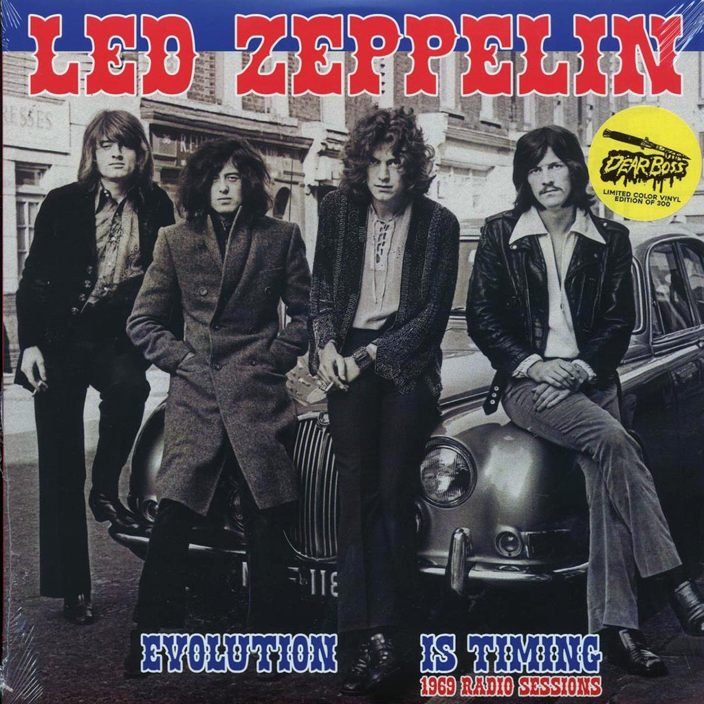 Led Zeppelin - Evolution Is Timing: 1969 Radio Sessions (ltd. 300 copies made) (2xLP) (blue vinyl) vinyl LP front cover