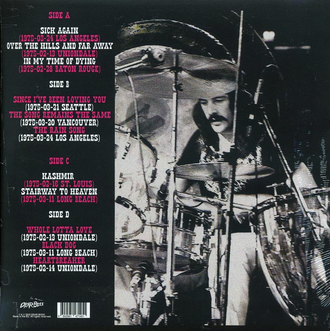 Led Zeppelin - Evolution Is Timing: 1975 Radio Sessions (ltd. 300 copies made) (2xLP) (colored vinyl) vinyl LP back cover