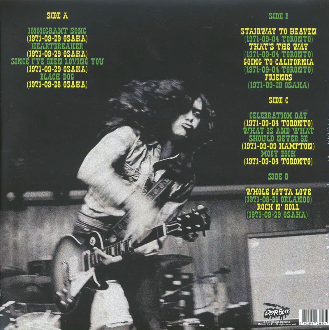 Led Zeppelin - Evolution Is Timing: 1971 Radio Sessions (ltd. 300 copies made) (2xLP) (colored vinyl) vinyl LP back cover
