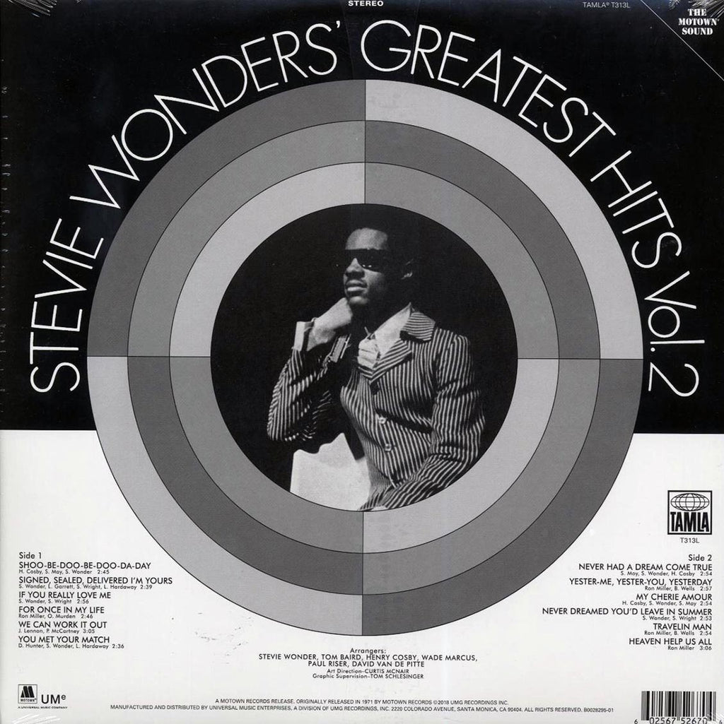 Stevie Wonder - Greatest Hits Volume 2 vinyl LP back cover