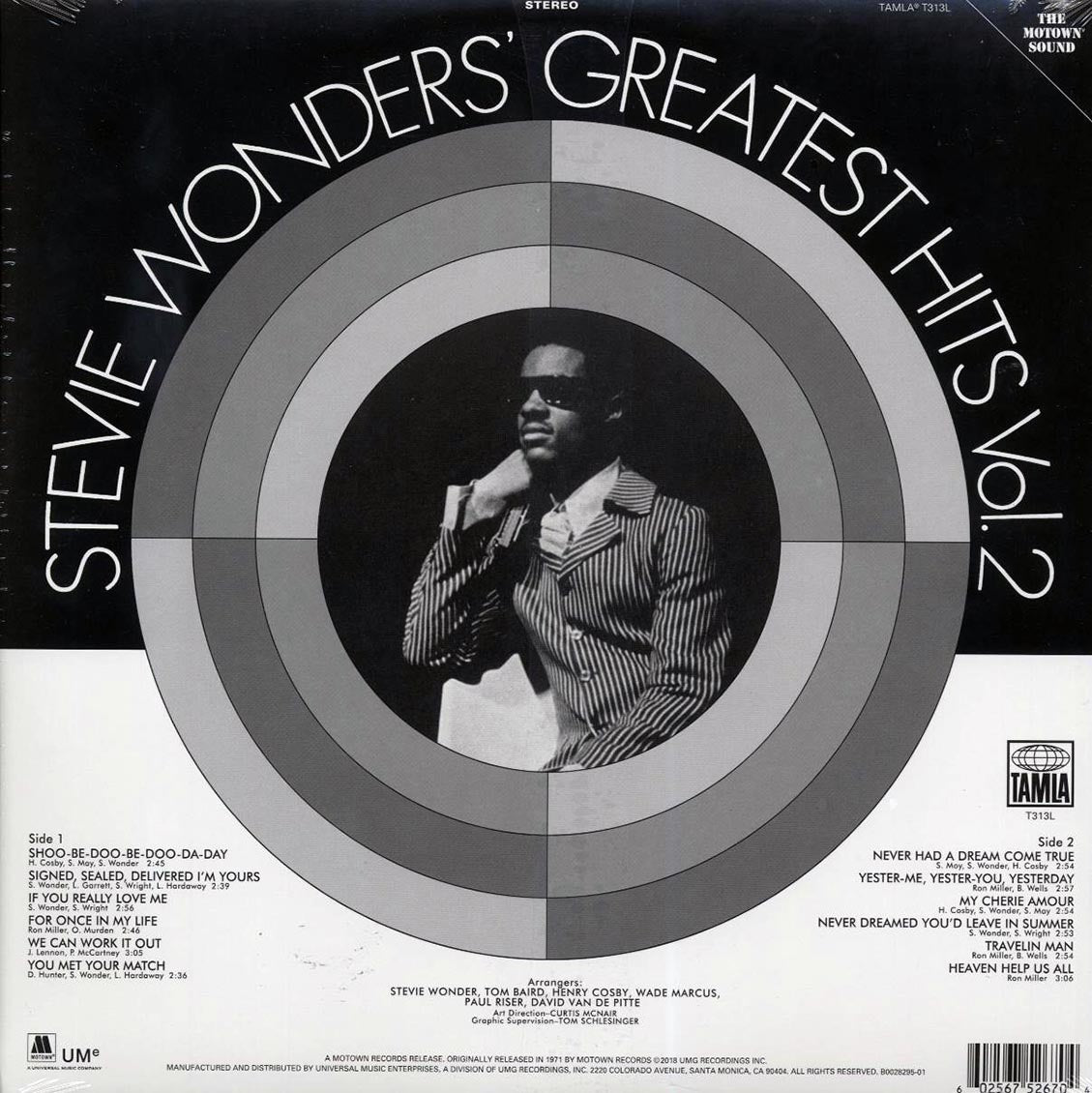 Stevie Wonder - Greatest Hits Volume 2 vinyl LP back cover