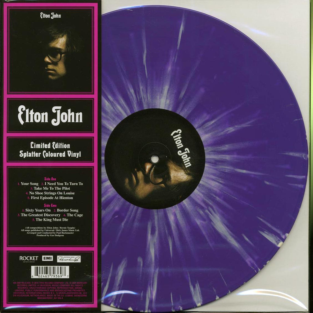 Elton John - Elton John (ltd. ed.) (purple/white splatter vinyl) vinyl LP front cover