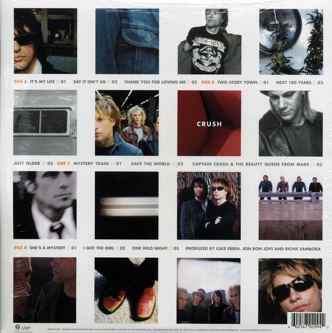 Bon Jovi - Crush (2xLP) (180g) vinyl LP back cover