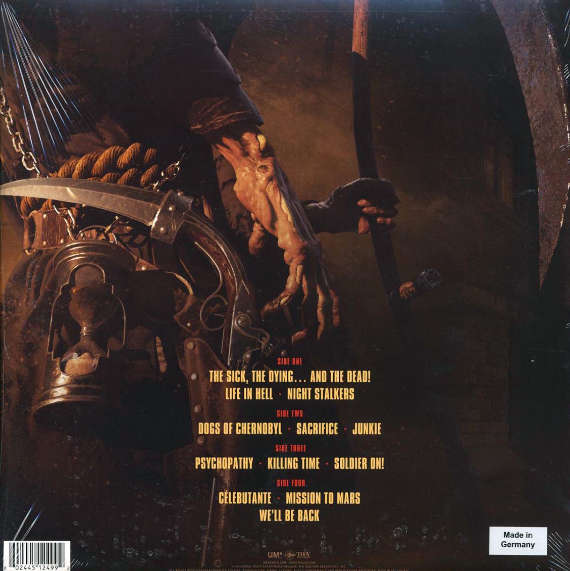 Megadeth - The Sick, The Dying And The Dead! (2xLP) (180g) vinyl LP back cover