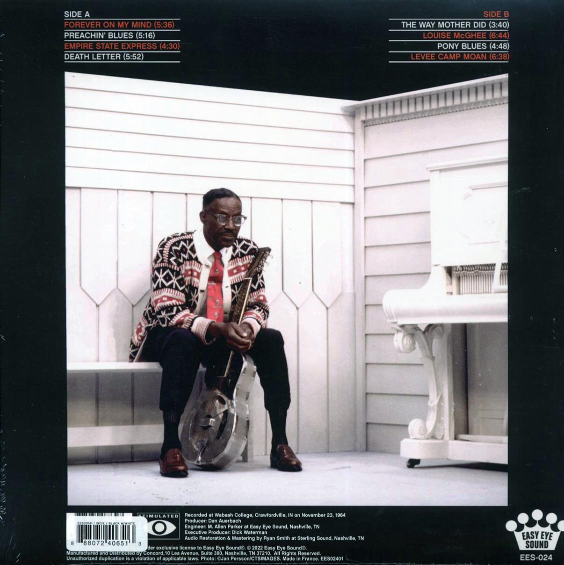 Son House - Forever On My Mind (ltd. ed.) (black/white fleck vinyl) vinyl LP back cover