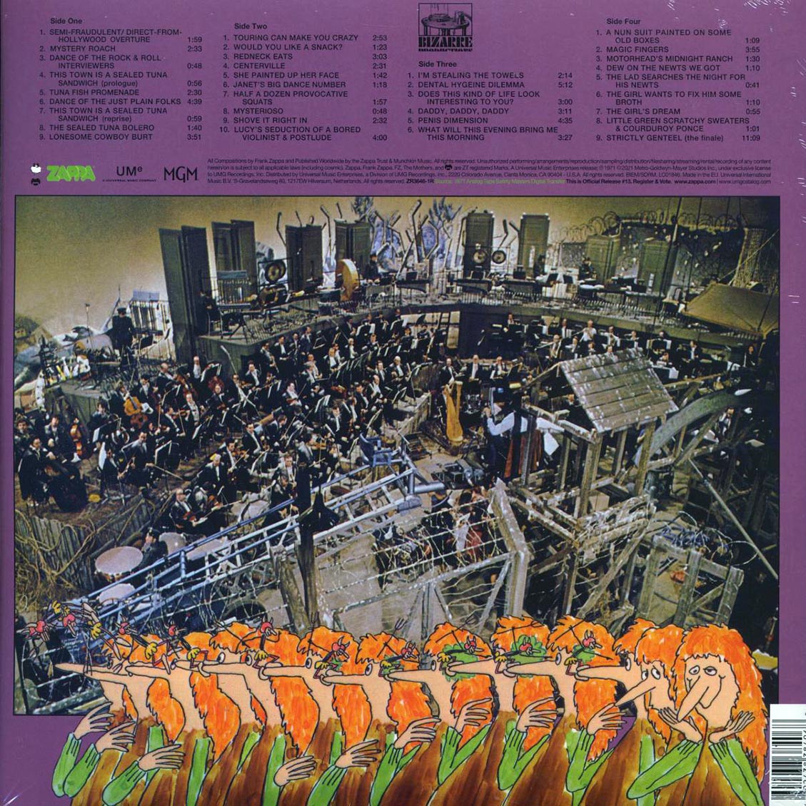 Frank Zappa - 200 Motels (ltd. ed.) (180g) (remastered) (red vinyl) vinyl LP back cover