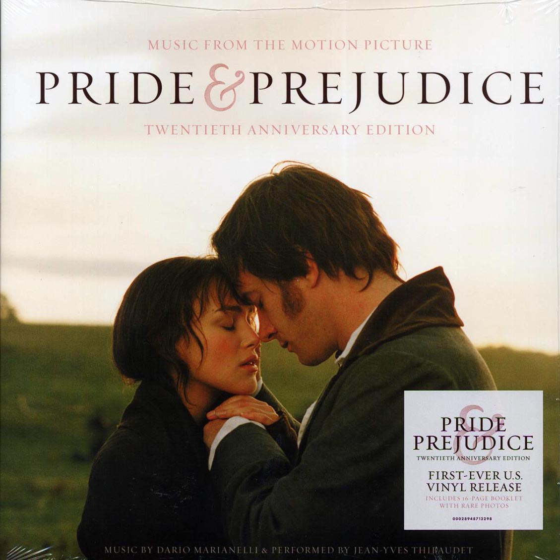 Dario Marianelli, Jean-Yves Thibaudet - Pride & Prejudice: Music From The Motion Picture (Twentieth Anniversary Edition) (ltd. ed.) (pink/baby blue swirl) vinyl LP front cover