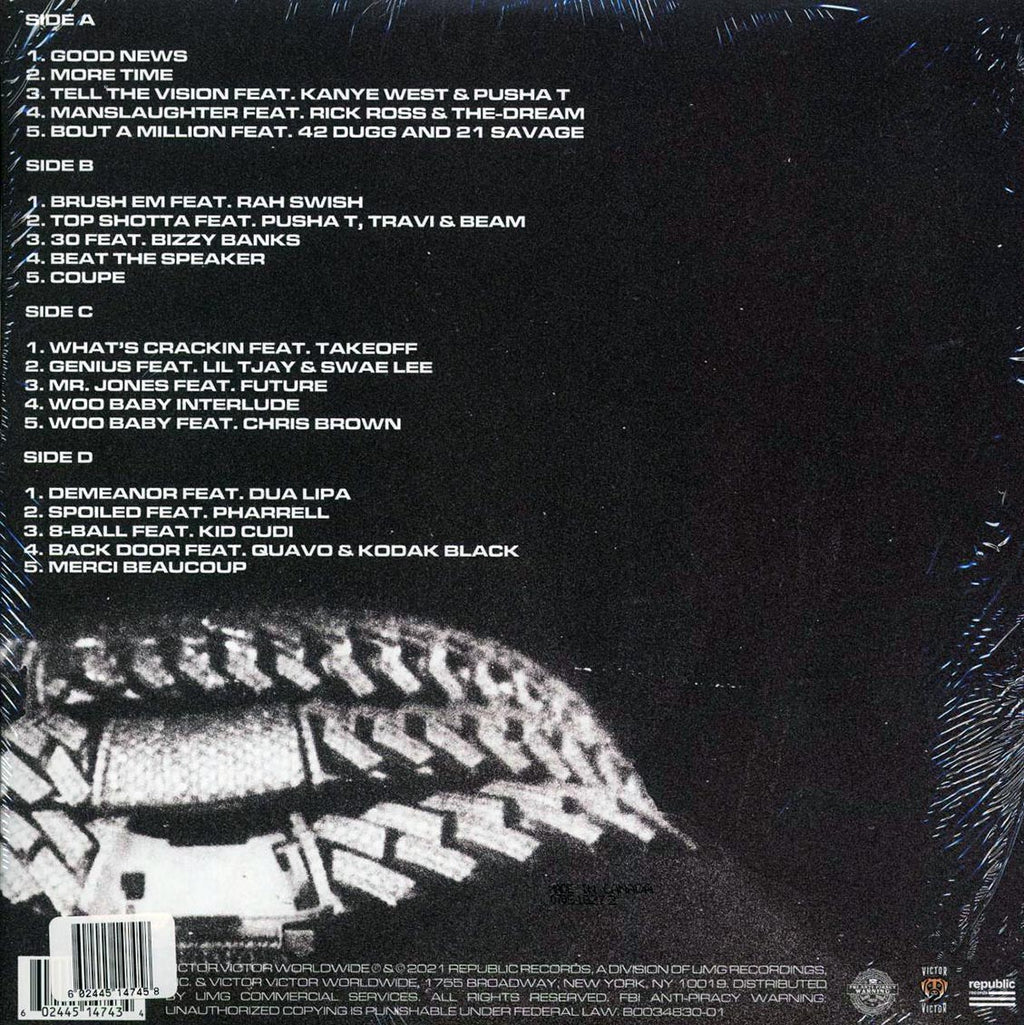 Pop Smoke, Kanye West, Dua Lipa, Kid Cudi, Etc. - Faith (ltd. ed.) (2xLP) (clear vinyl) vinyl LP back cover