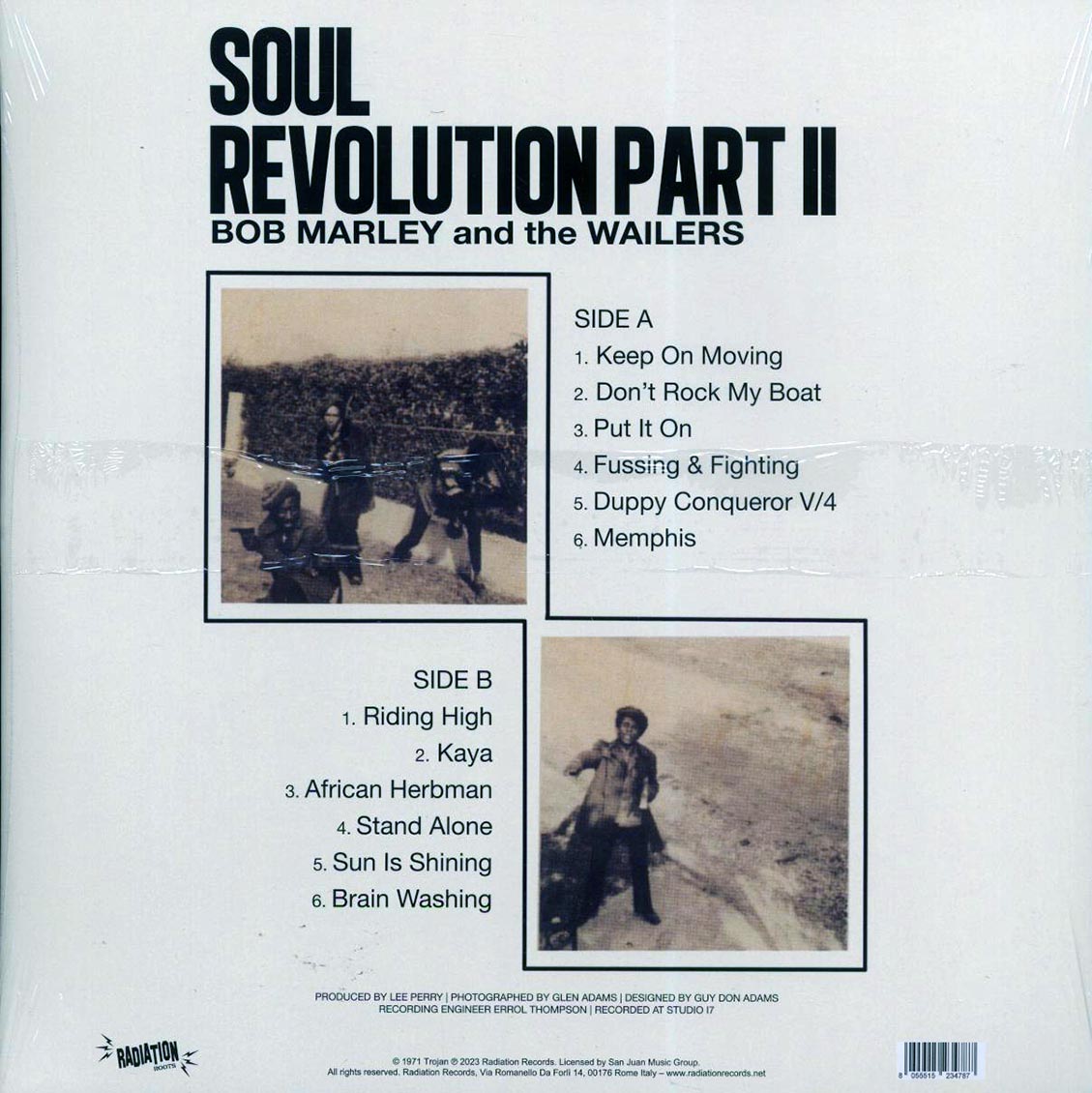 Bob Marley - Soul Revolution Part 2 vinyl LP back cover