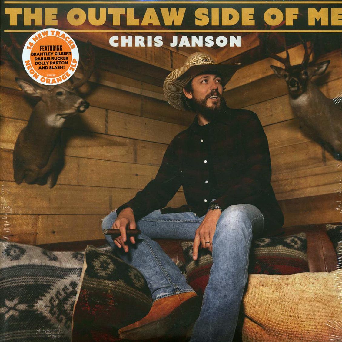 Chris Janson - The Outlaw Side Of Me (2xLP) (orange vinyl) vinyl LP front cover