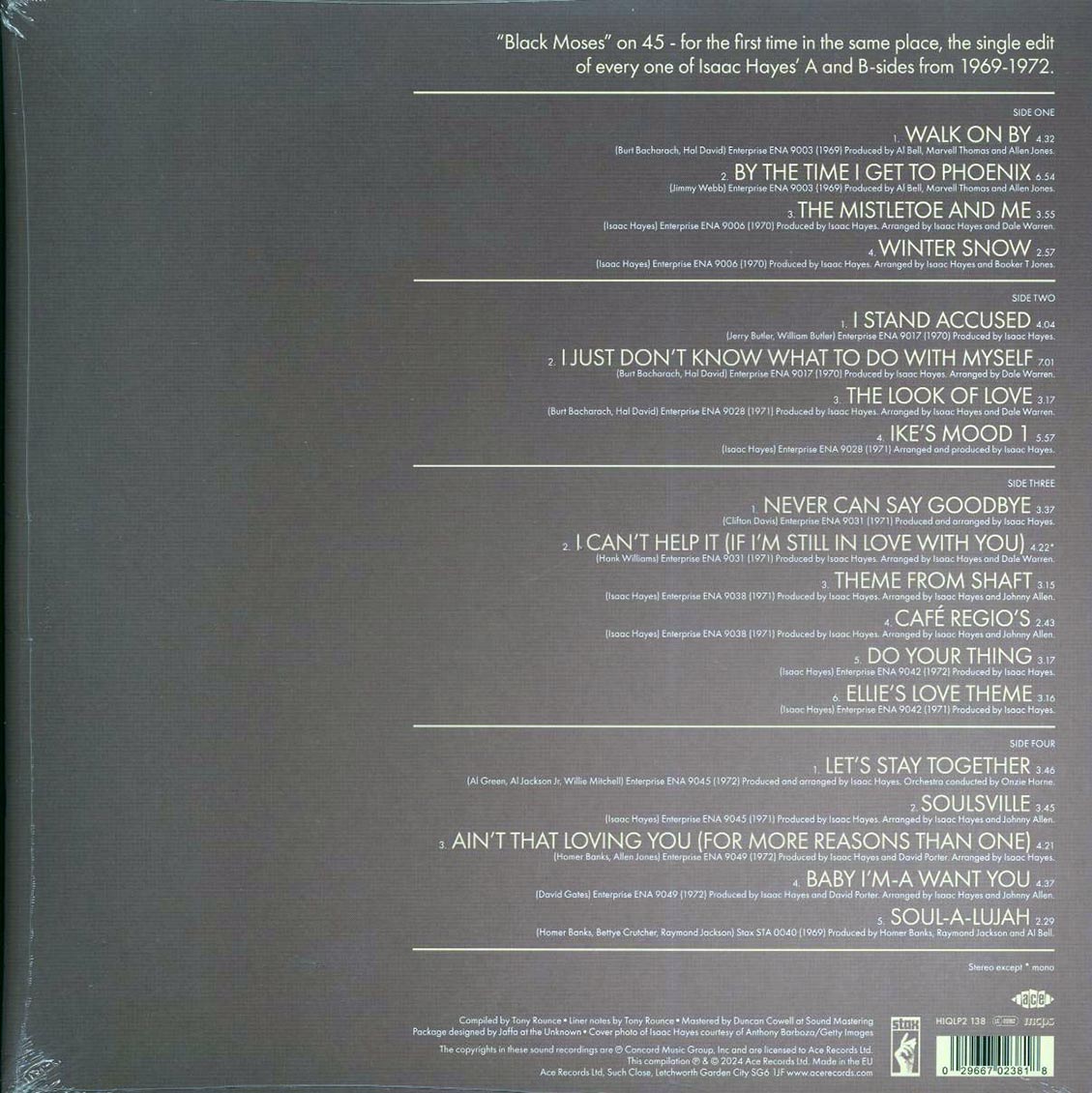 Isaac Hayes - Hot Buttered Singles 1969-1972 (2xLP) (180g) vinyl LP back cover