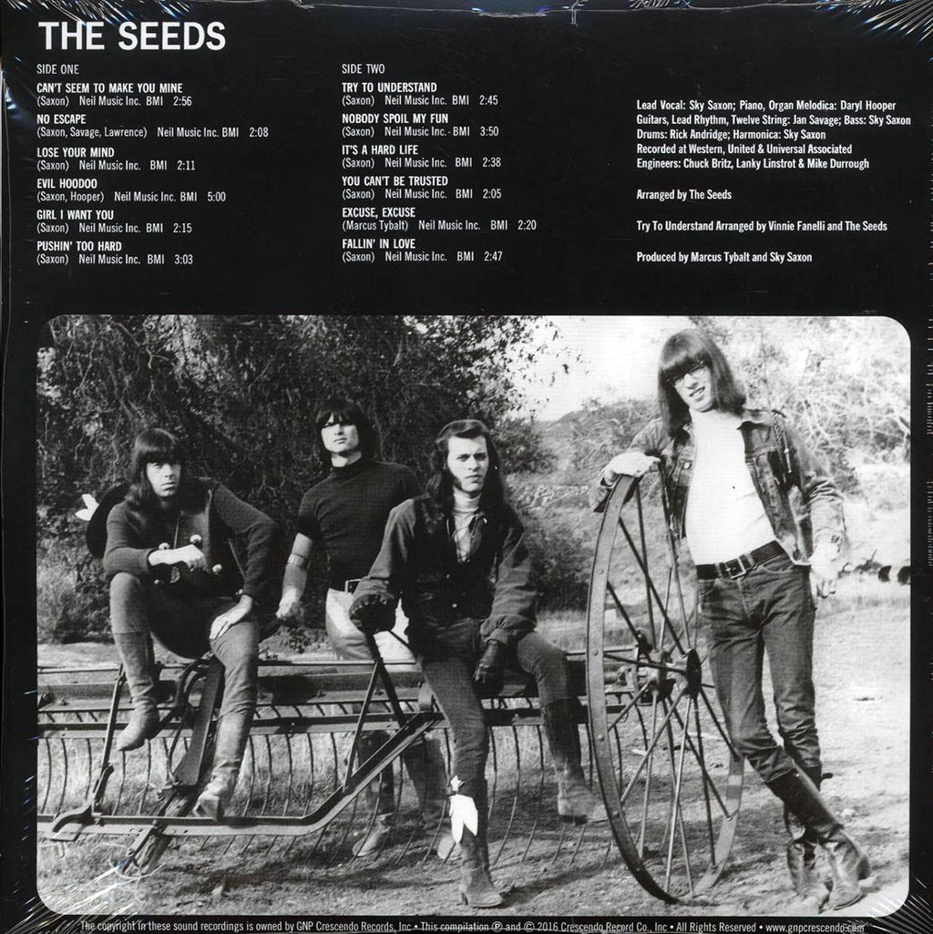 The Seeds - The Seeds (+9 bonus tracks) (mono) (2xLP) (180g) (deluxe edition) vinyl LP back cover