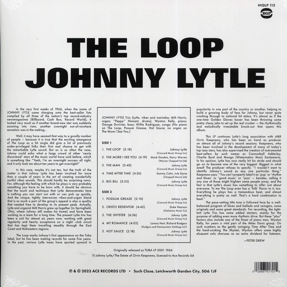 Johnny Lytle - The Loop (180g) vinyl LP back cover