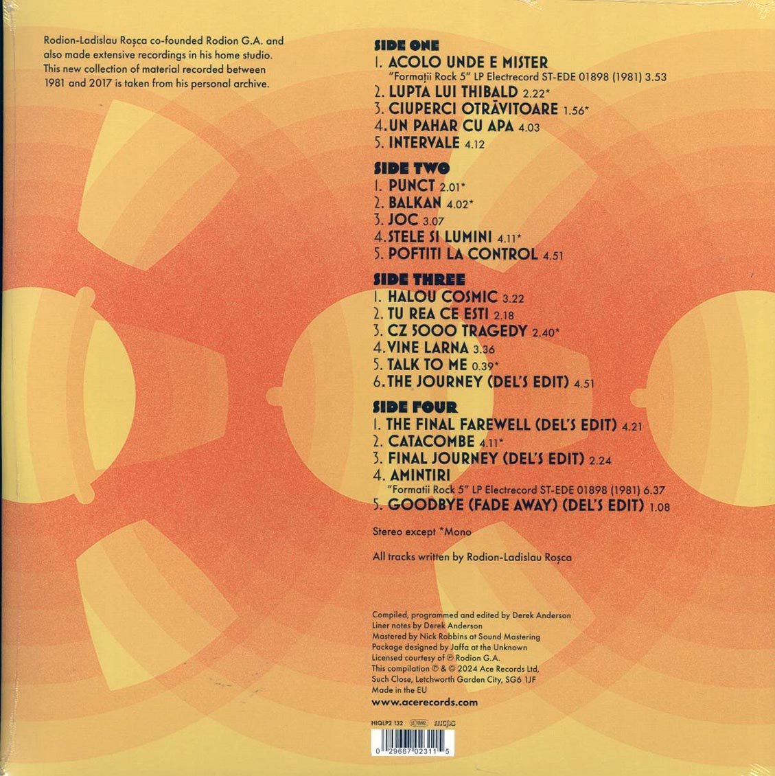 Rodian GA - From The Archives 1981-2017 (2xLP) vinyl LP back cover