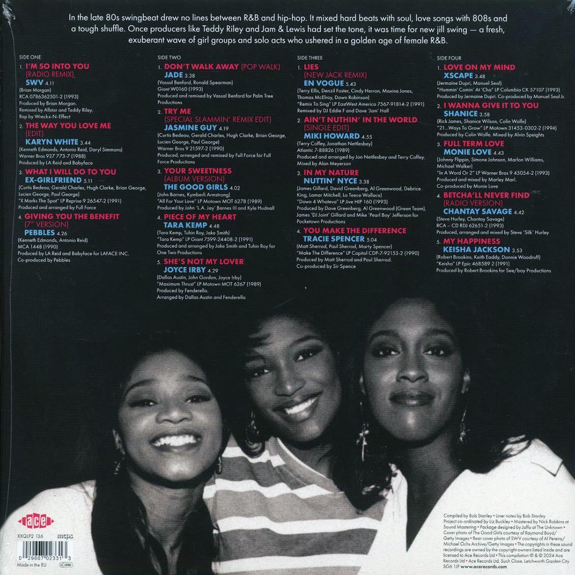 En Vogue, Pebbles, Monie Love, Shanice, SWV, Keisha Jackson, Etc. - New Jill Swing 1988-1994 (2xLP) vinyl LP back cover