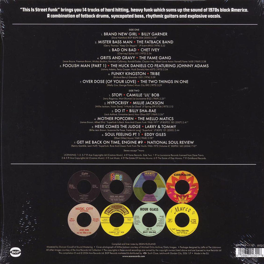 Billy Garner, The Fatback Band, Millie Jackson, Tribe, Etc. - This Is Street Funk 1968-1974 (180g) vinyl LP back cover