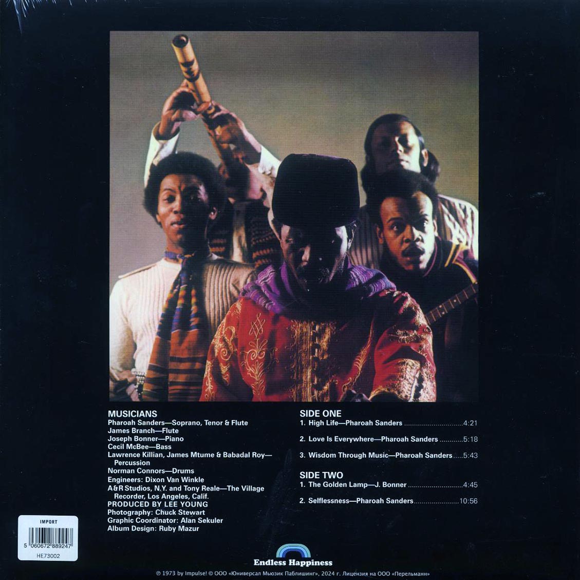 Pharoah Sanders - Wisdom Through Music (180g) vinyl LP back cover