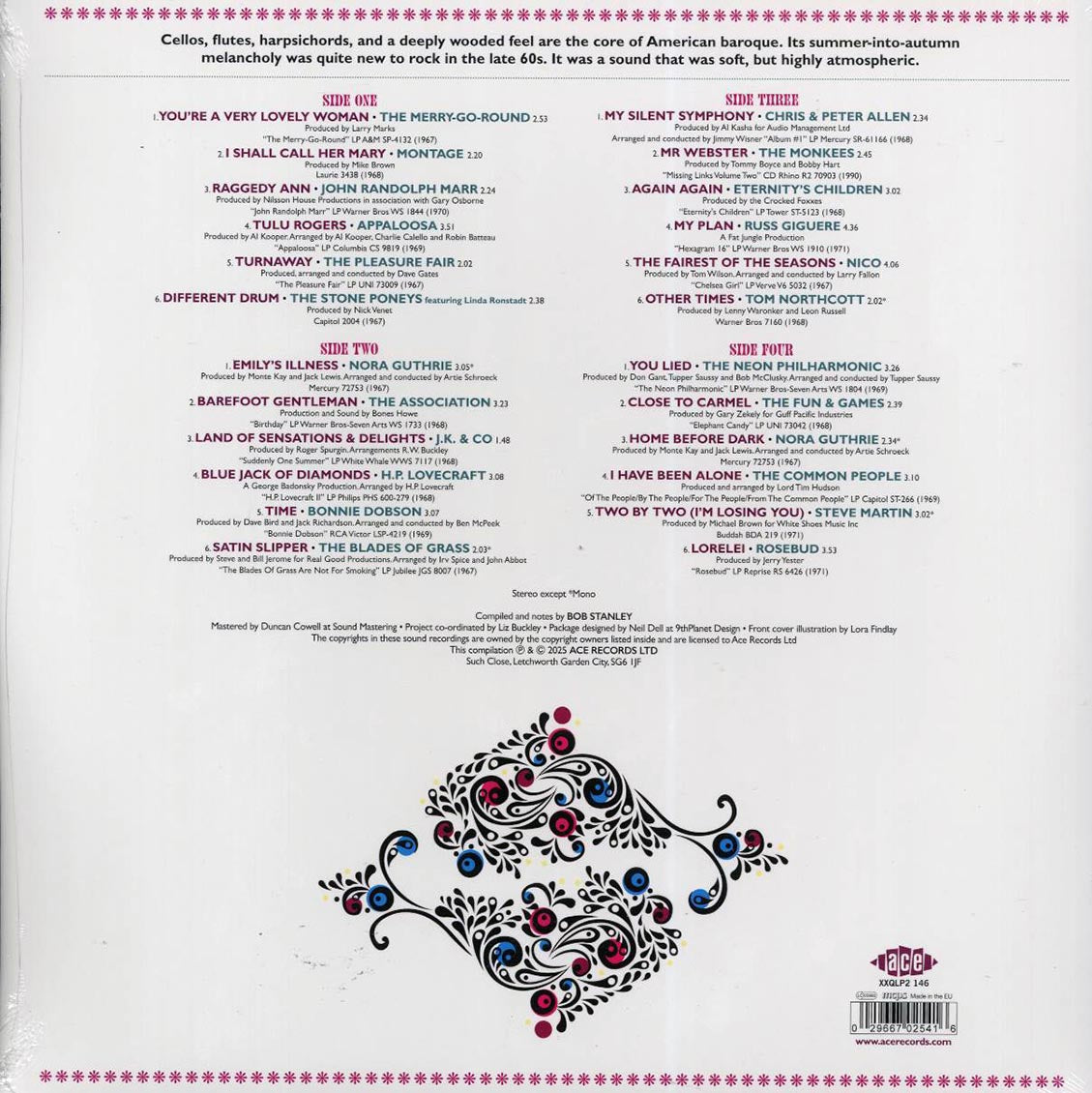 Nico, The Monkees, Montage, The Pleasure Fair, Etc. - American Baroque: Chamber Pop And Beyond 1967-1971 (2xLP) vinyl LP back cover
