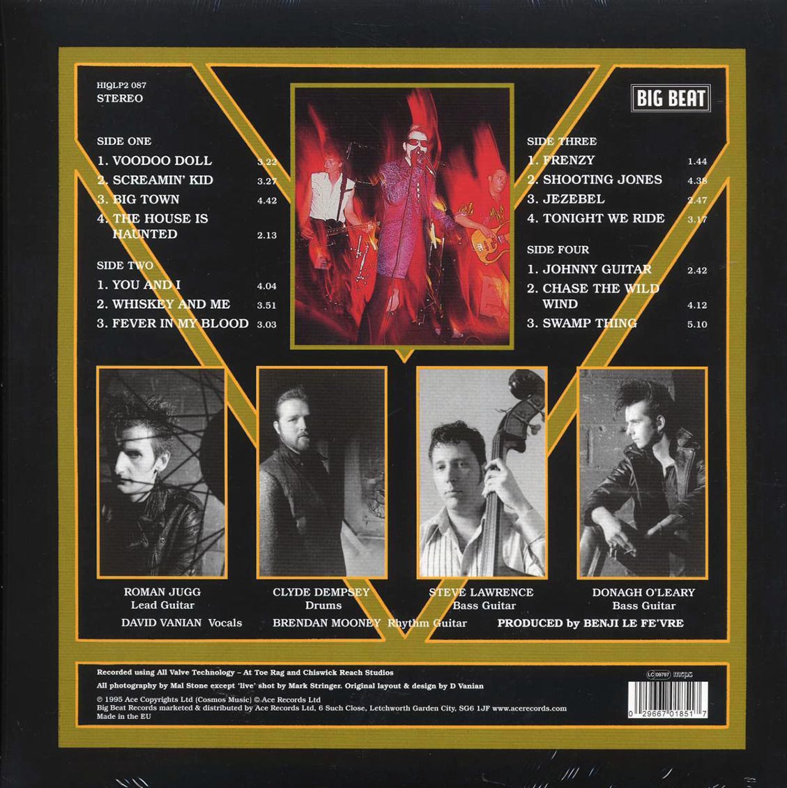 David Vanian And The Phantom Chords - David Vanian And The Phantom Chords (Beat The Devil) (2xLP) vinyl LP back cover