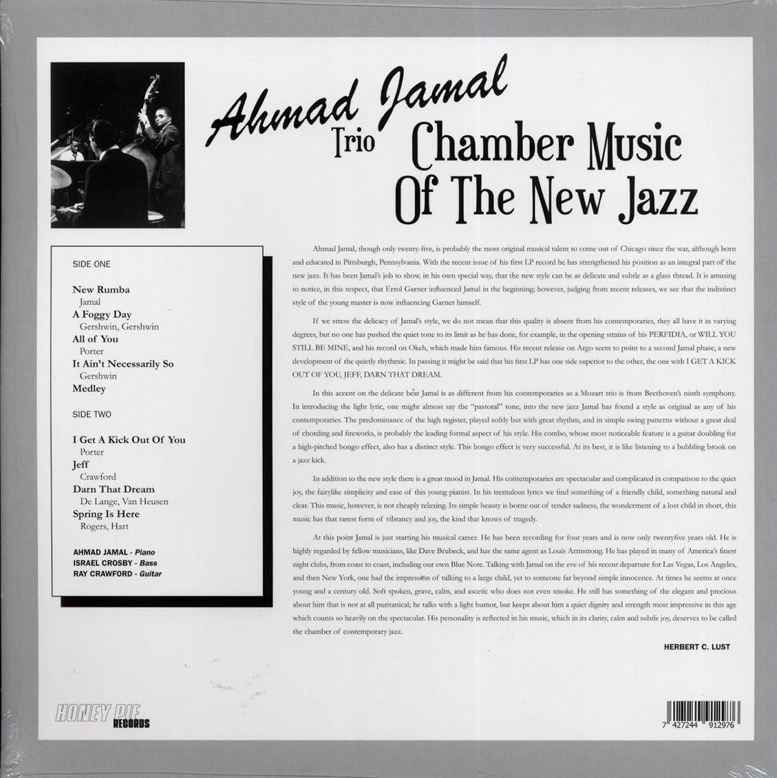 Ahmad Jamal - Chamber Music Of The New Jazz vinyl LP back cover