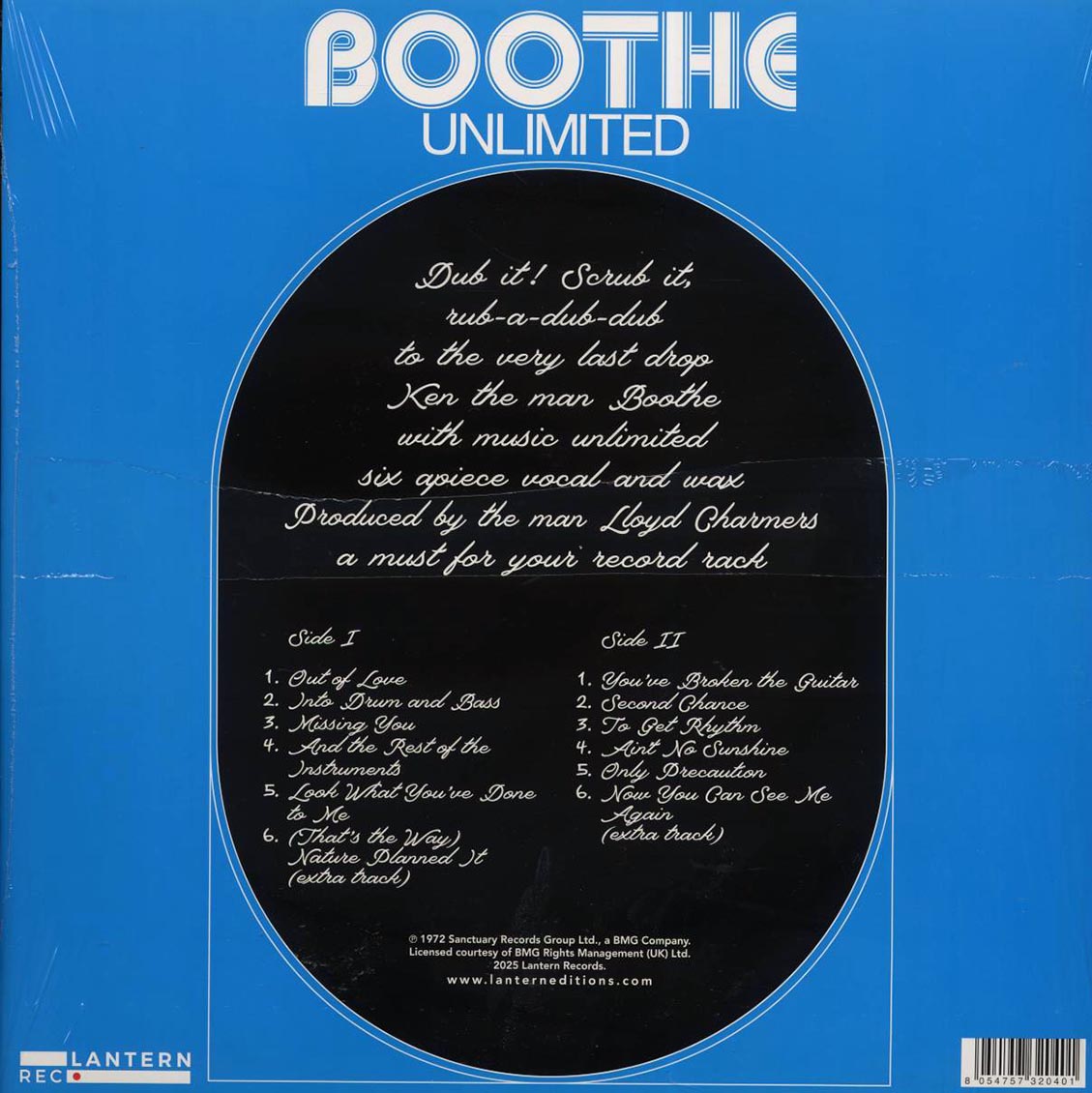 Ken Boothe - Boothe Unlimited vinyl LP back cover