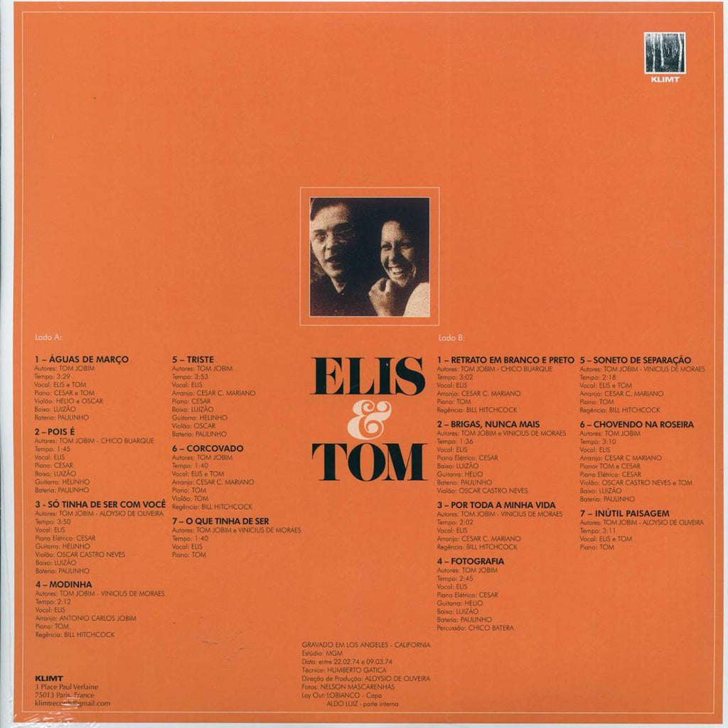 Antonio Carlos Jobim, Elis Regina - Elis & Tom (orange vinyl) vinyl LP back cover