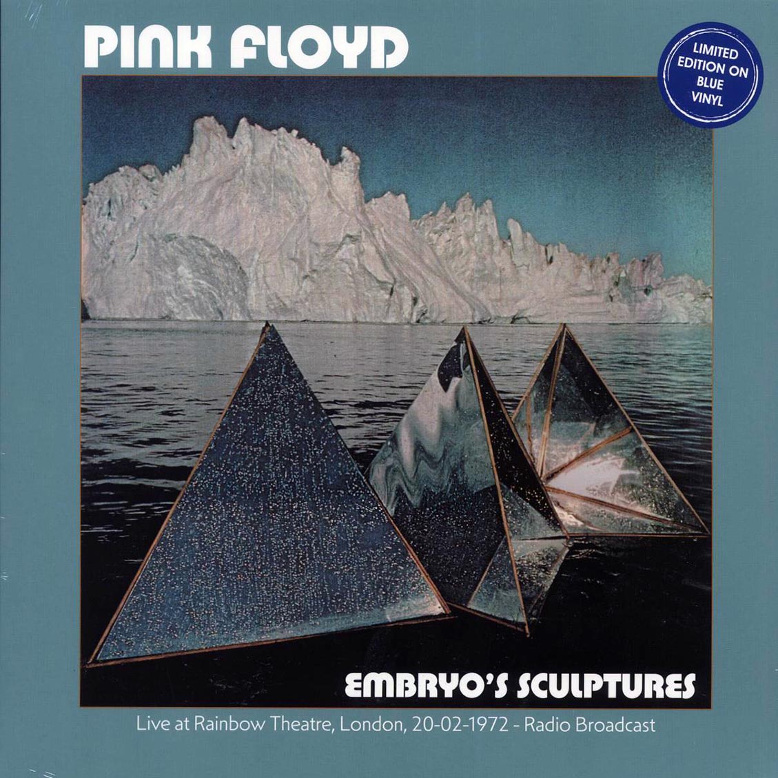 Pink Floyd - Embryo's Sculptures: Live At Rainbow Theatre, London, 20-02-1972 (blue vinyl) vinyl LP front cover