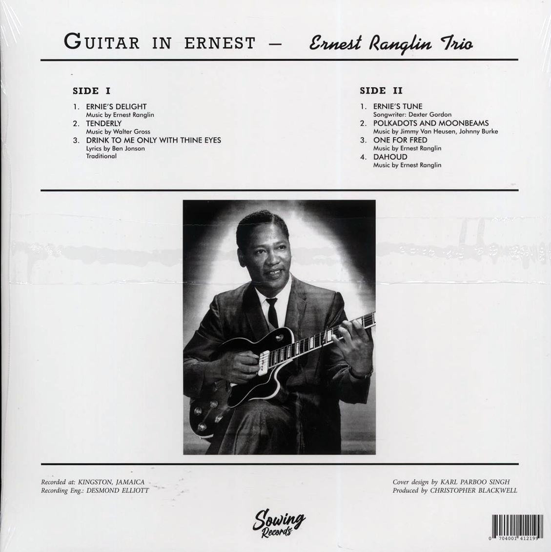 Ernest Ranglin - Guitar In Ernest (clear vinyl) vinyl LP back cover