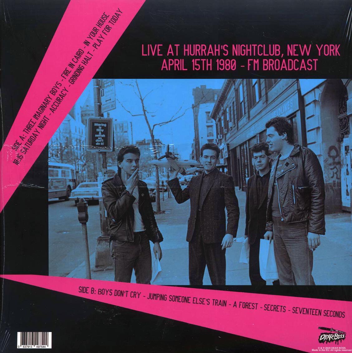 The Cure - Live At Hurrah's Nightclub, New York, April 15th 1980 vinyl LP back cover