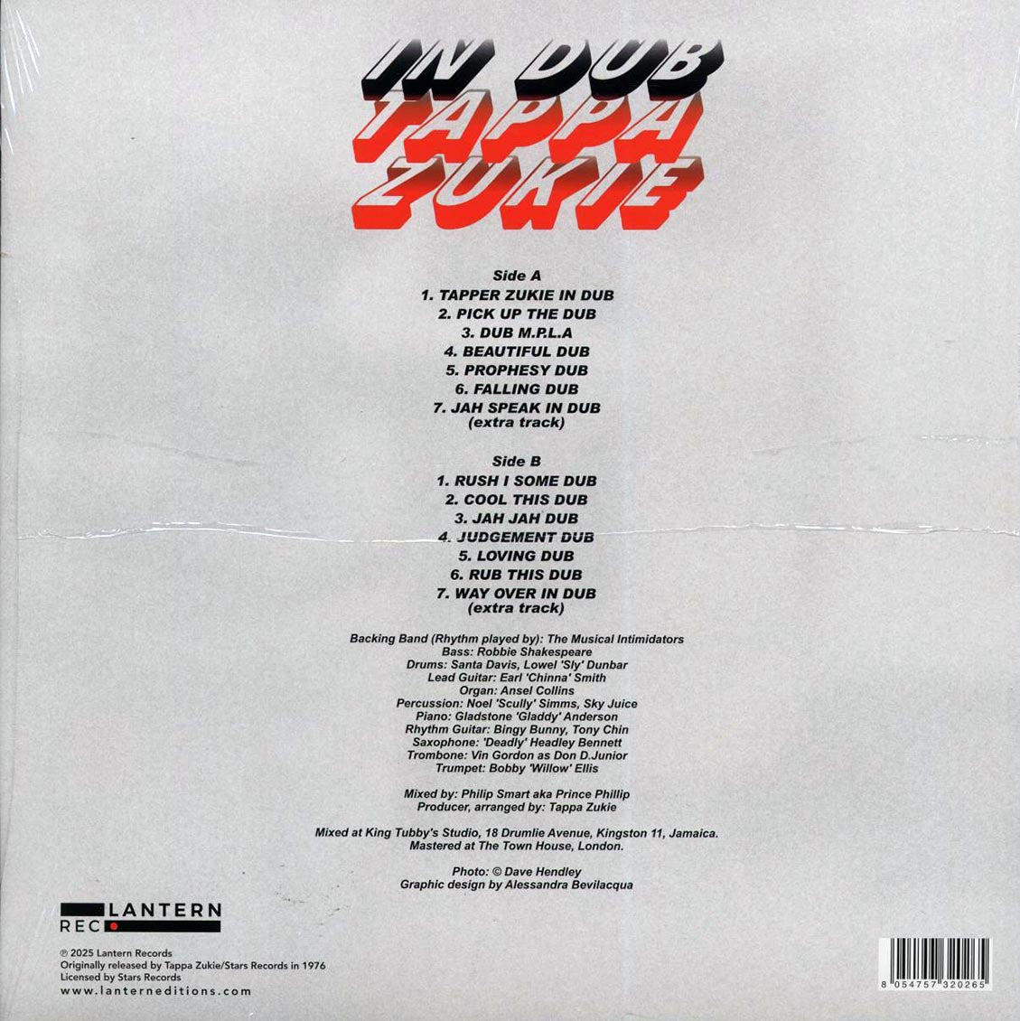 Tappa Zukie - In Dub vinyl LP back cover