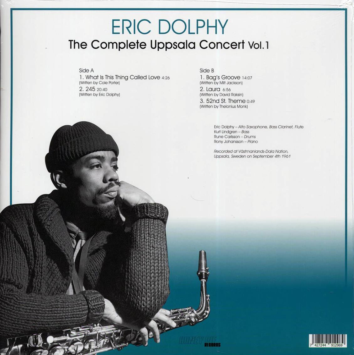 Eric Dolphy - The Complete Uppsala Concert Volume 1 vinyl LP back cover
