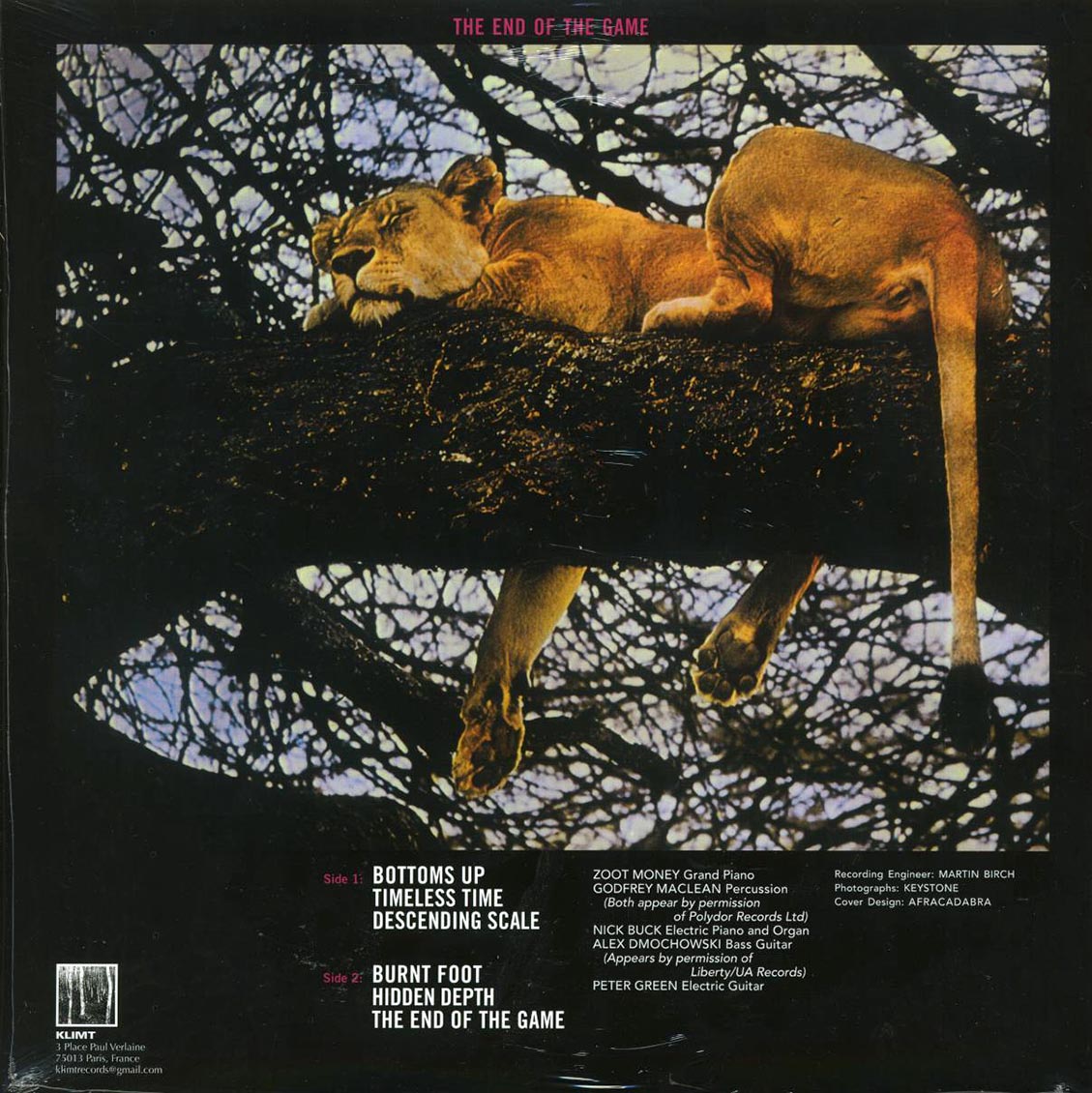 Peter Green - The End Of The Game (180g) (white vinyl) vinyl LP back cover