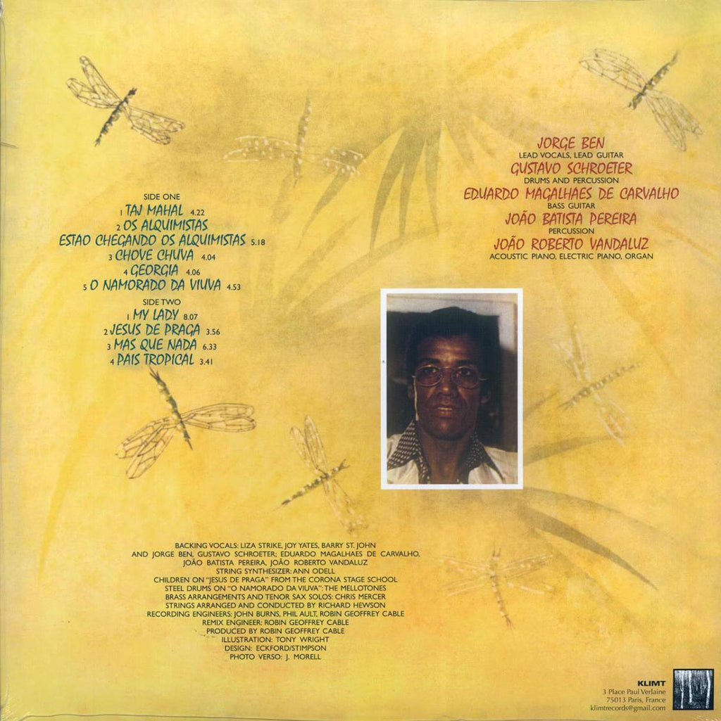 Jorge Ben - Tropical (yellow vinyl) vinyl LP back cover