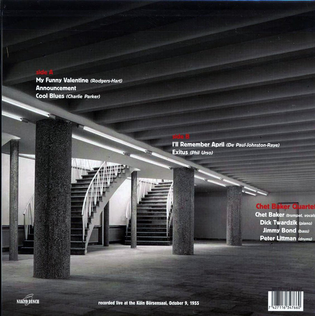 Chet Baker - The Koln Concert 1955 Volume 2 vinyl LP back cover