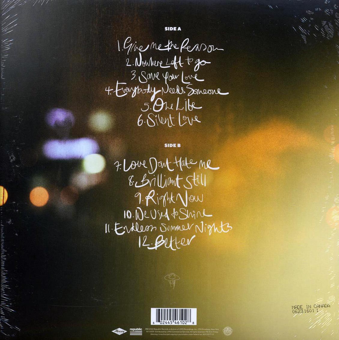James Bay - Leap vinyl LP back cover