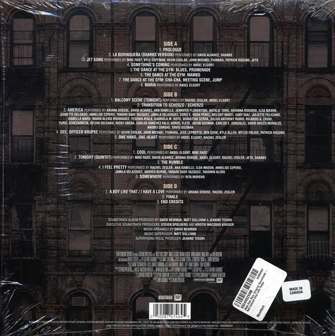 Leonard Bernstein, Gustavo Dudamel - West Side Story: Original Motion Picture Soundtrack (ltd. ed.) (2xLP) (red vinyl) vinyl LP back cover