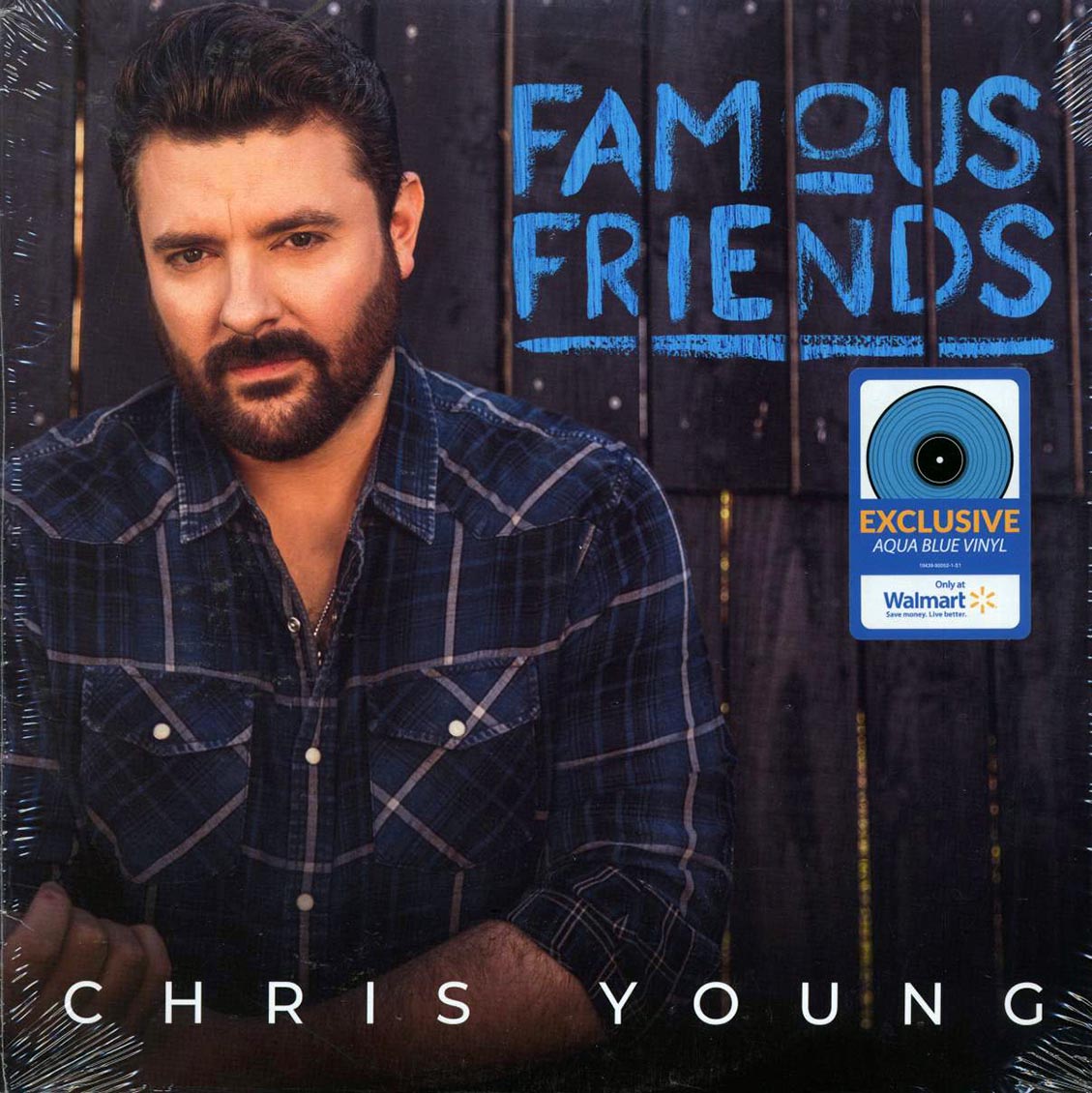 Chris Young - Famous Friends (aqua blue vinyl) vinyl LP front cover