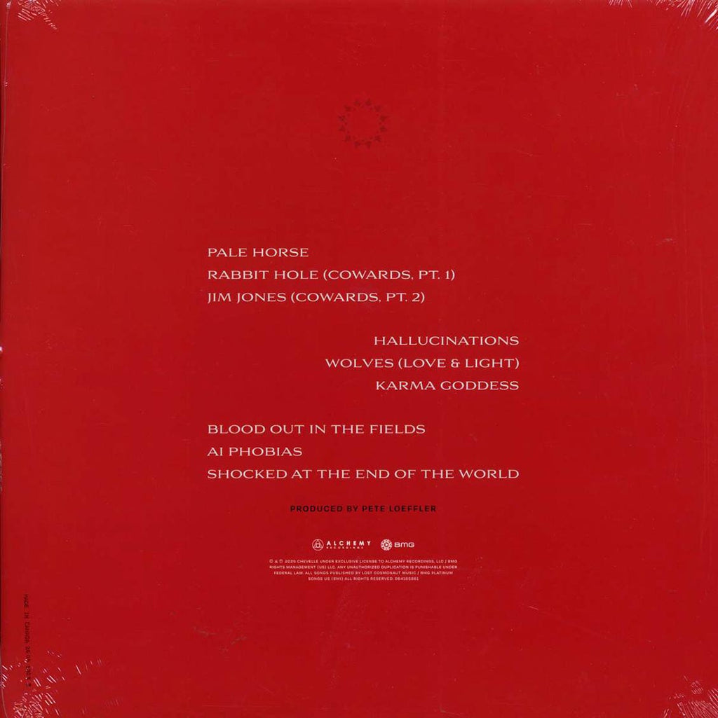Chevelle - Bright As Blasphemy (ruby/clear/black splatter) vinyl LP back cover