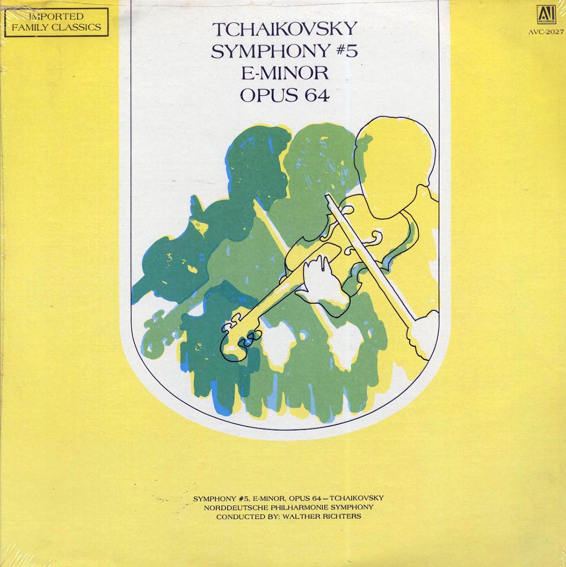 Tchaikovsky, Norddeutsche Philharmonic Symphony, Walther Richters - Tchaikovsky Symphony #5, E-minor Opus 64 (orig. press) vinyl LP front cover