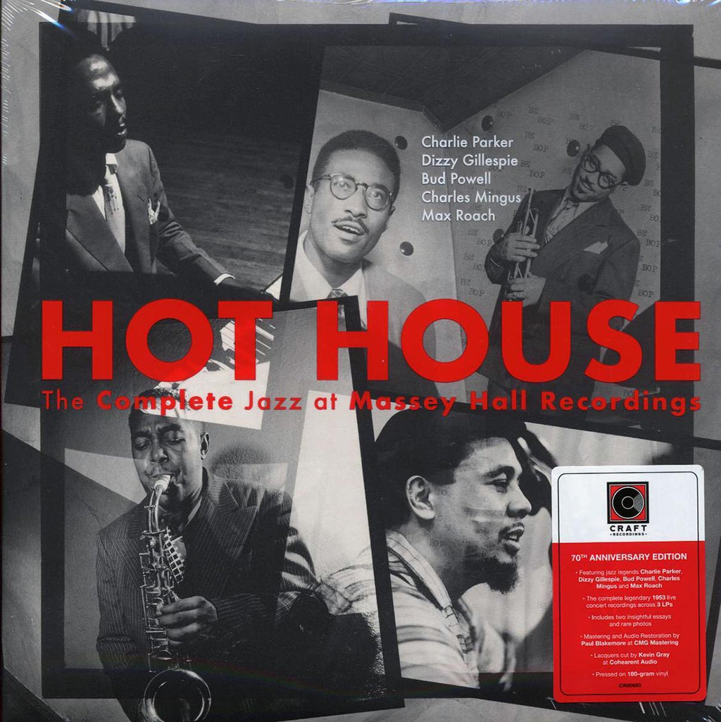 Charlie Parker, Dizzy Gillespie, Bud Powell, Charles Mingus, Max Roach - Hot House: The Complete Jazz At Massey Hall Recordings (Live 1953) (ltd. ed.) (3xLP) (box set) (180g) vinyl LP front cover