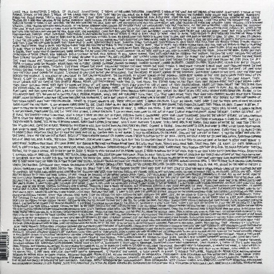 Show Me The Body - Trouble The Water vinyl LP back cover