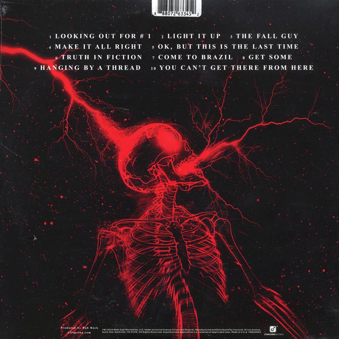 The Offspring - Supercharged (ltd. ed.) (bleach vinyl) vinyl LP back cover
