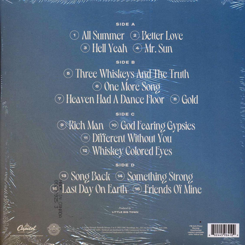 Little Big Town - Mr. Sun (2xLP) (baby blue vinyl) vinyl LP back cover
