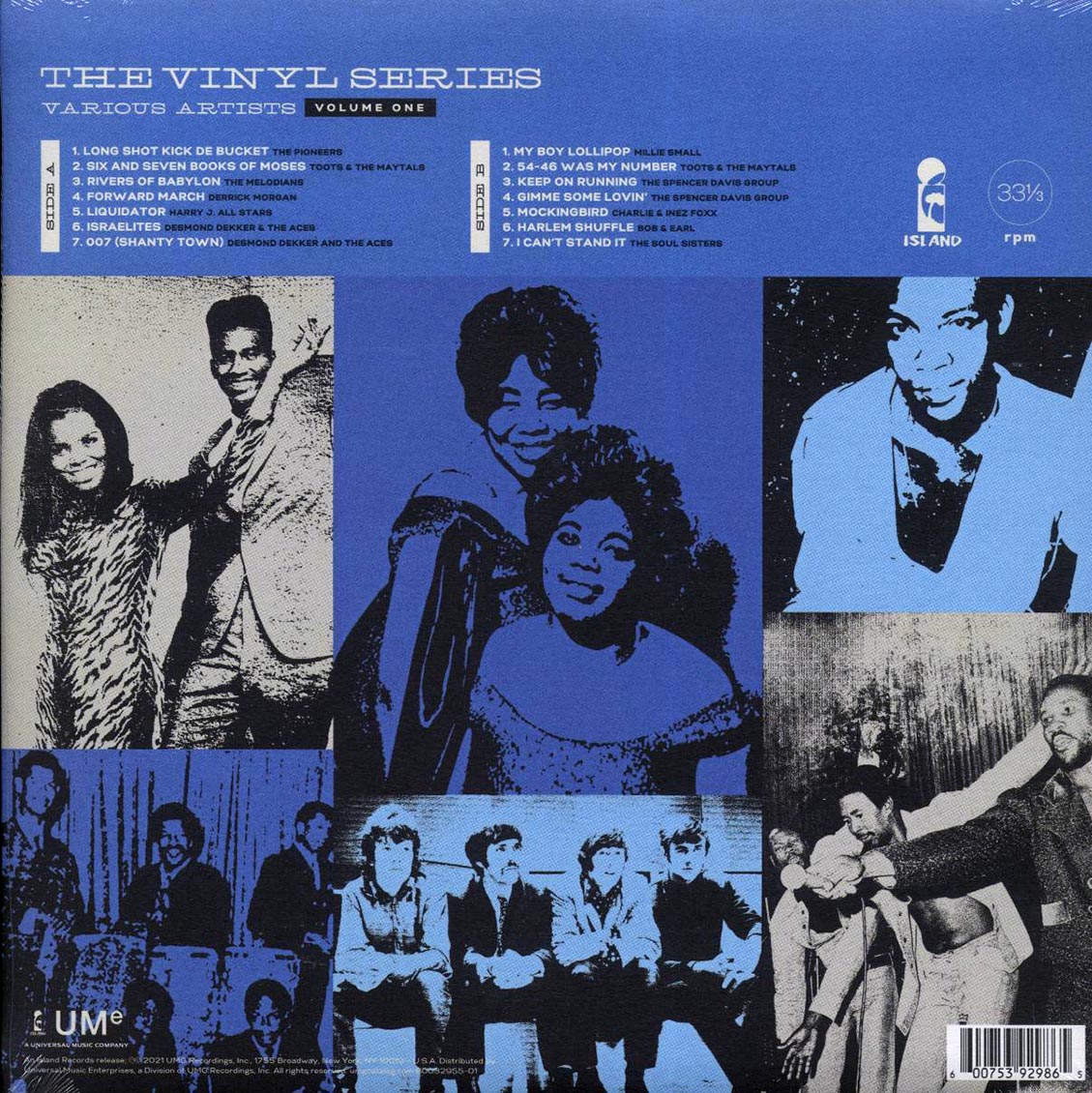 Toots & The Maytals, Desmond Dekker, The Melodians, The Pioneers, Etc. - The Vinyl Series Volume 1 (180g) vinyl LP back cover