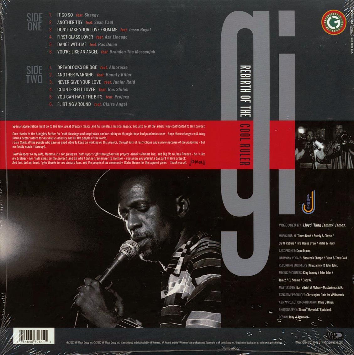 Gregory Isaacs - Rebirth Of The Cool Ruler vinyl LP back cover