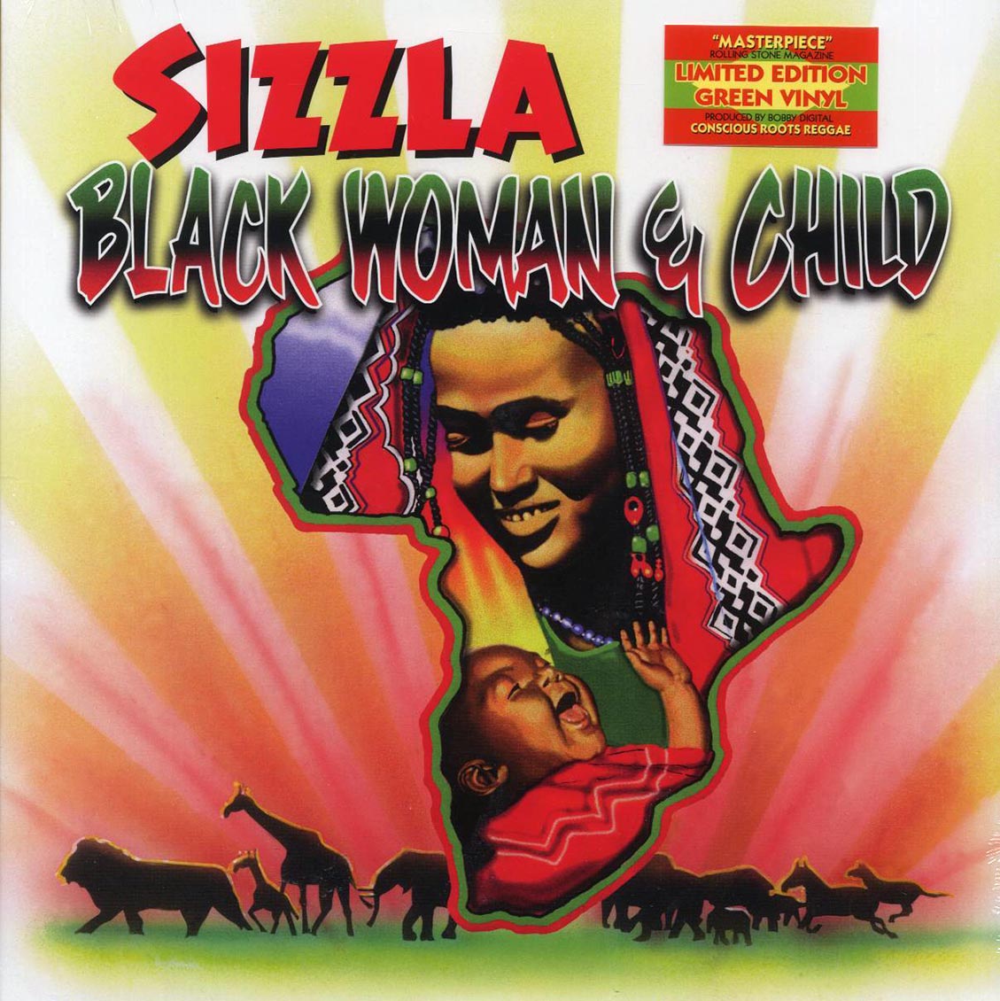 Sizzla - Black Woman And Child (ltd. ed.) (green vinyl) vinyl LP front cover